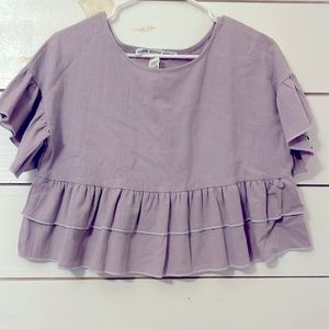 Cavenders light purple cropped top